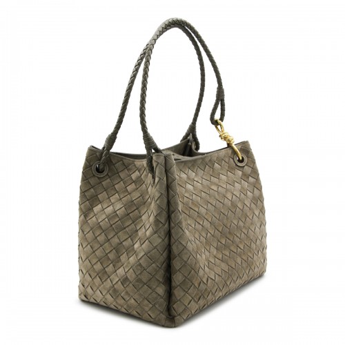 GREEN LEATHER PARACHUTE LARGE TOP HANDLE BAG