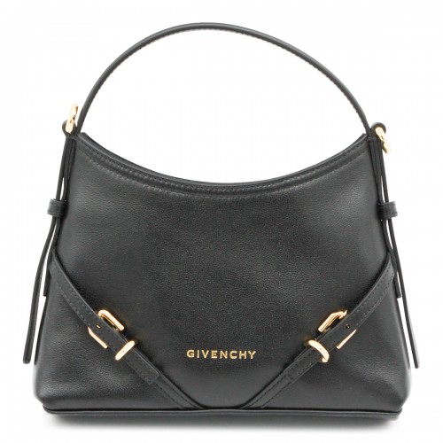 BLACK LEATHER VOYOU SHOULDER BAG