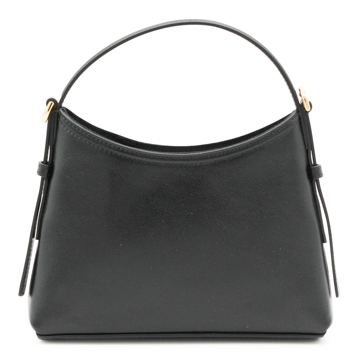 BLACK LEATHER VOYOU SHOULDER BAG