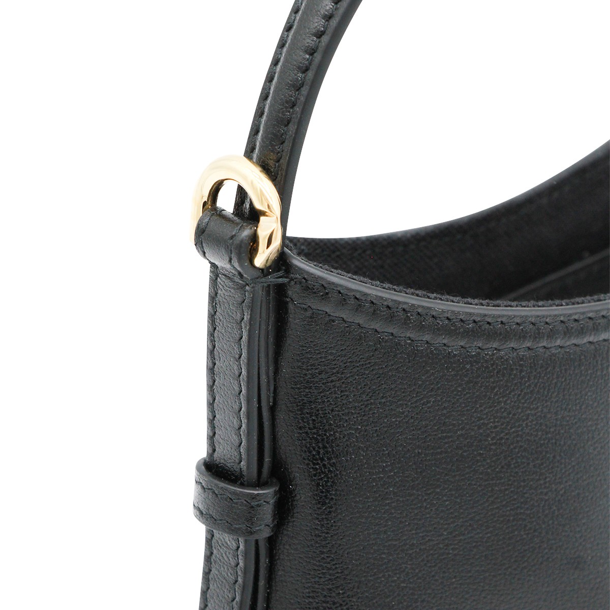 BLACK LEATHER VOYOU SHOULDER BAG