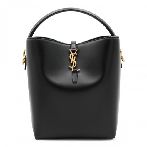 BLACK LEATHER LE 37 SATCHEL
