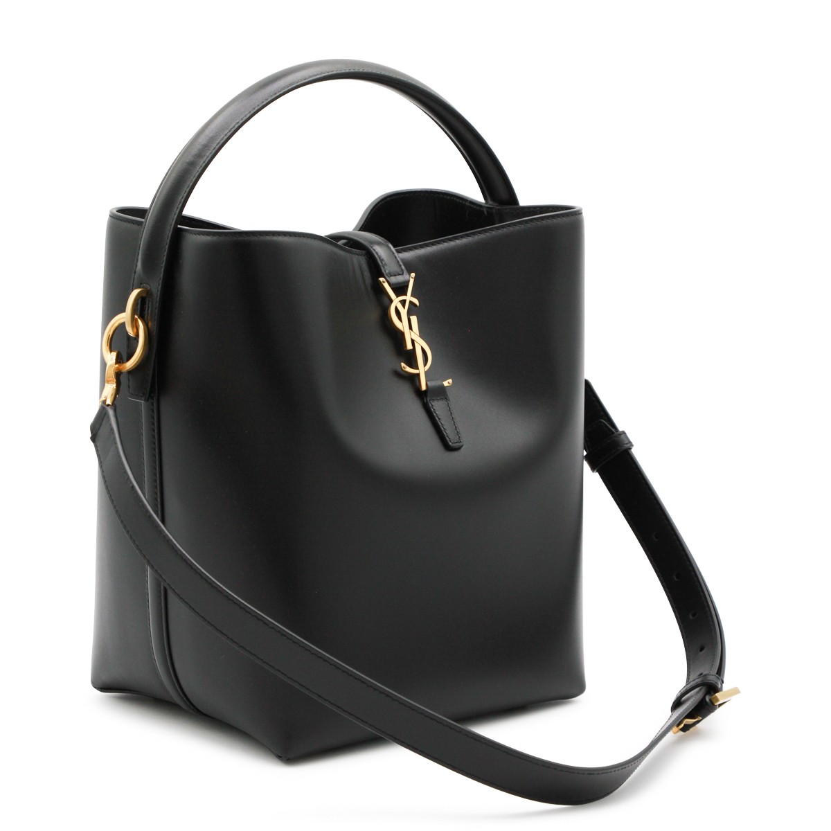 BLACK LEATHER LE 37 SATCHEL