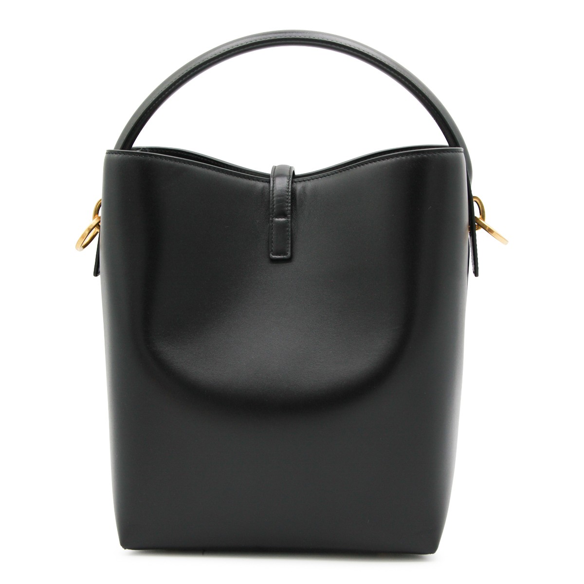 BLACK LEATHER LE 37 SATCHEL