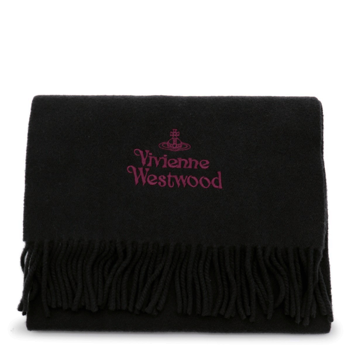 BLACK WOOL SCARF