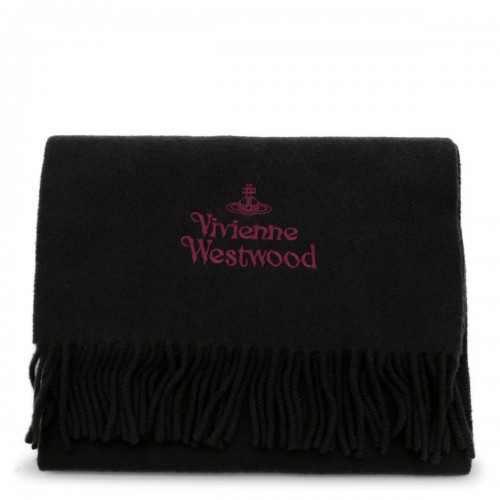 BLACK WOOL SCARF