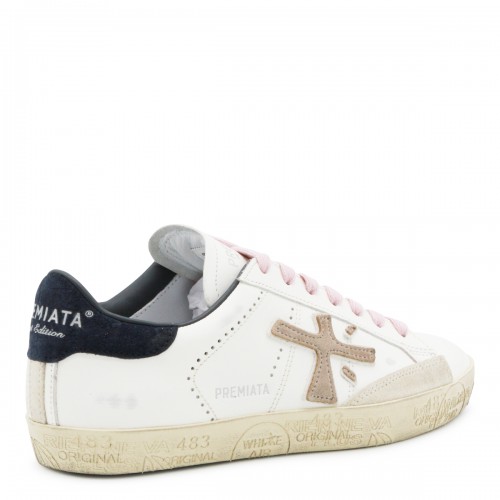 WHITE LEATHER STEVEND SNEAKERS