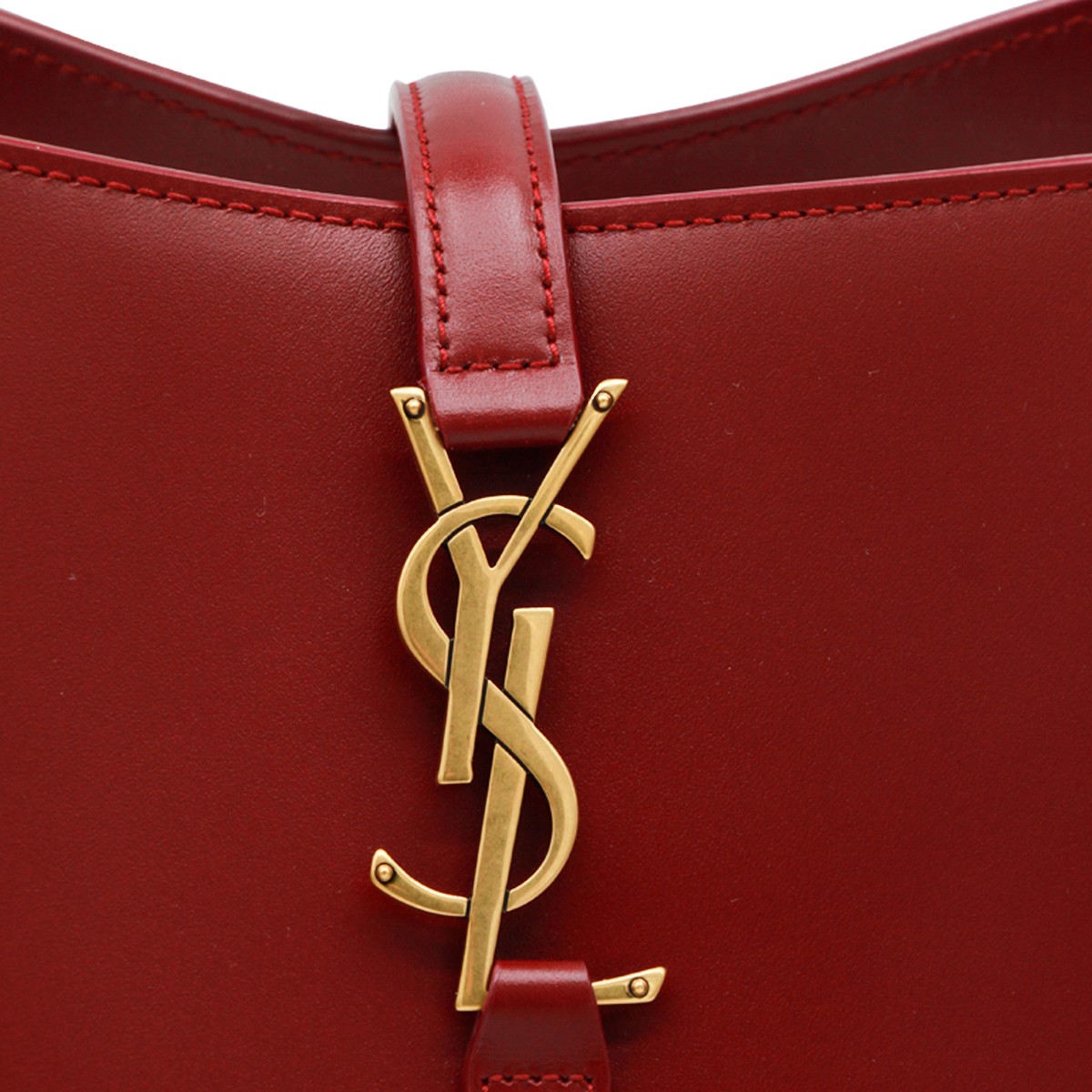 RED LEATHER LE 37 SATCHEL