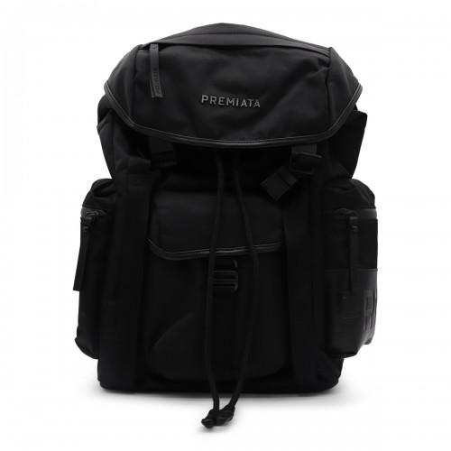 BLACK NYLON BACKPACK