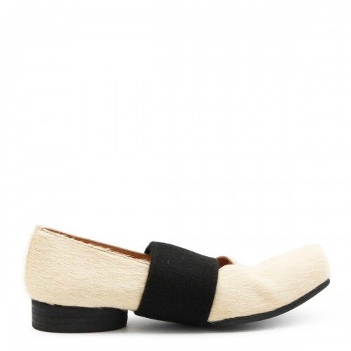 WHITE LEATHER BALLET FLATS