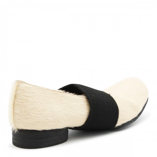 WHITE LEATHER BALLET FLATS