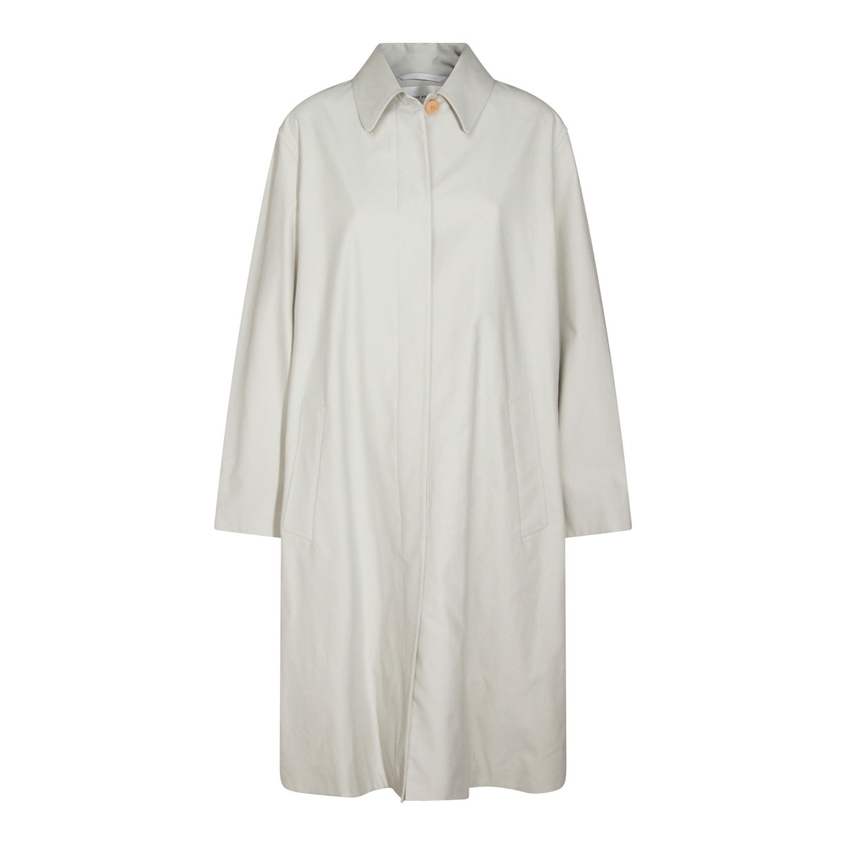 WHITE COTTON TRENCH COAT