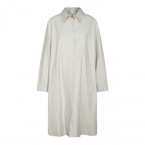 WHITE COTTON TRENCH COAT