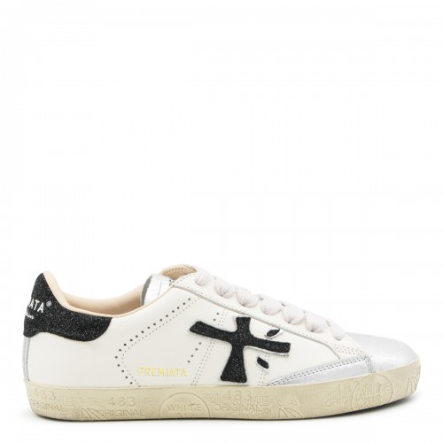 WHITE LEATHER STEVEND SNEAKERS