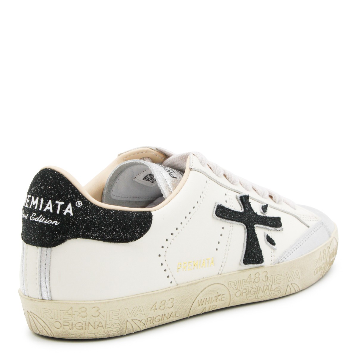 WHITE LEATHER STEVEND SNEAKERS