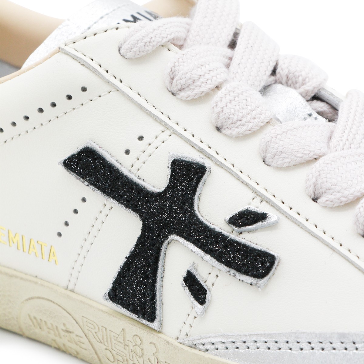 WHITE LEATHER STEVEND SNEAKERS