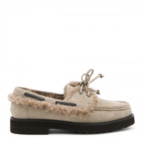 BEIGE LEATHER LOAFERS