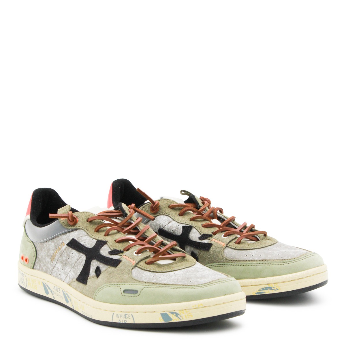 MULTICOLOR LEATHER CLAY SNEAKERS MULTICOLOR LEATHER CLAY SNEAKERS