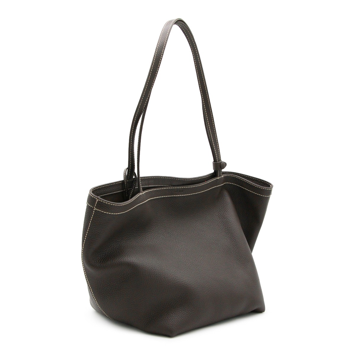 DARK BROWN LEATHER PARK TOTE THREE...