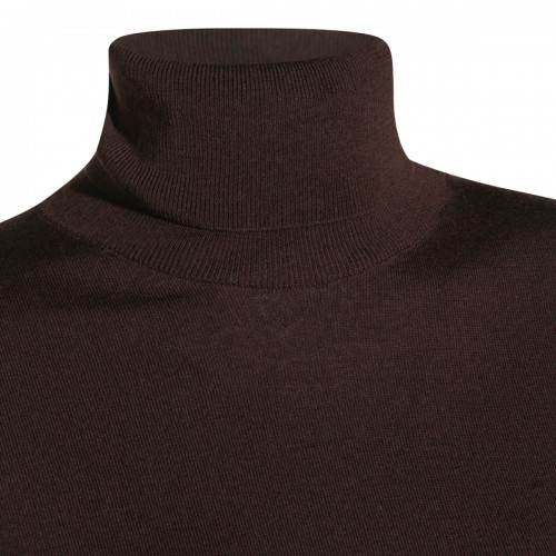 BROWN WOOL KNITWEAR