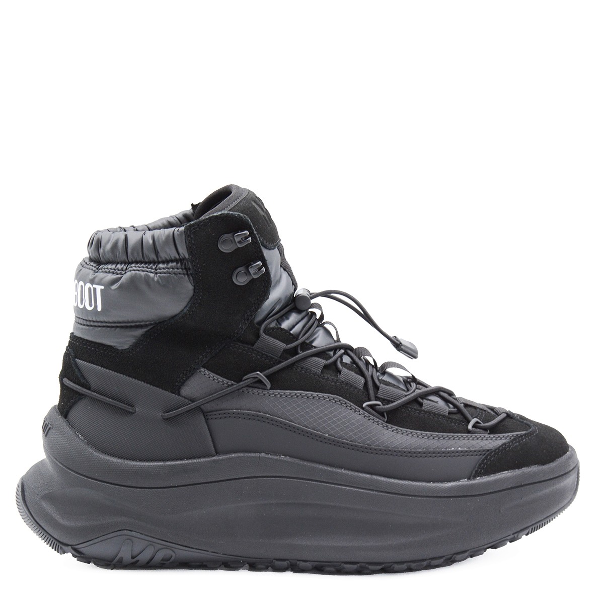 BLACK LEATHER MOON247 XLACE MID BOOTS