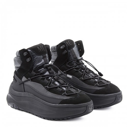 BLACK LEATHER MOON247 XLACE MID BOOTS