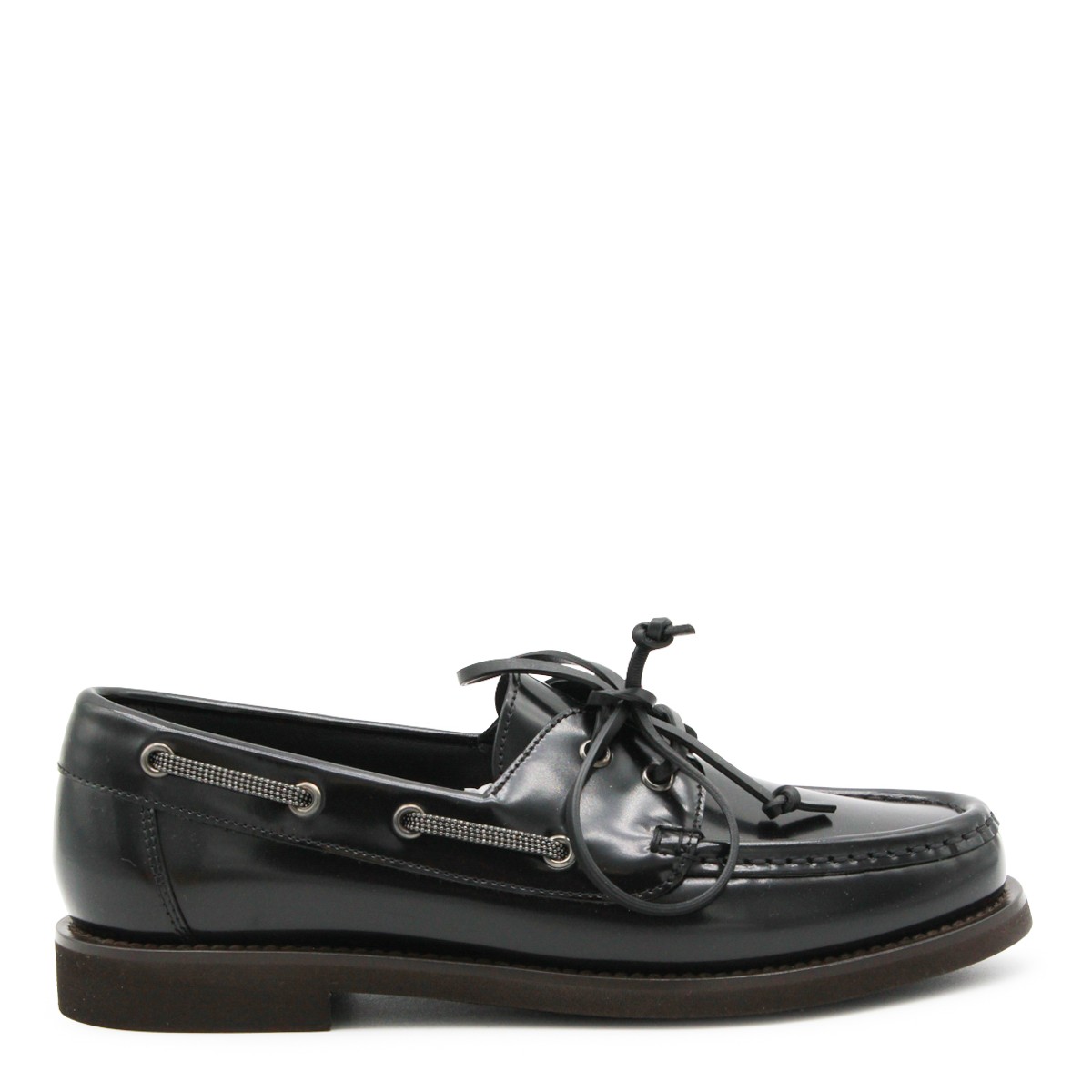 BLACK LEATHER LOAFERS