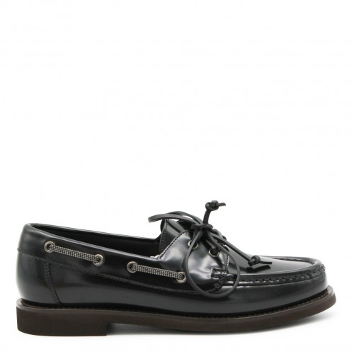 BLACK LEATHER LOAFERS