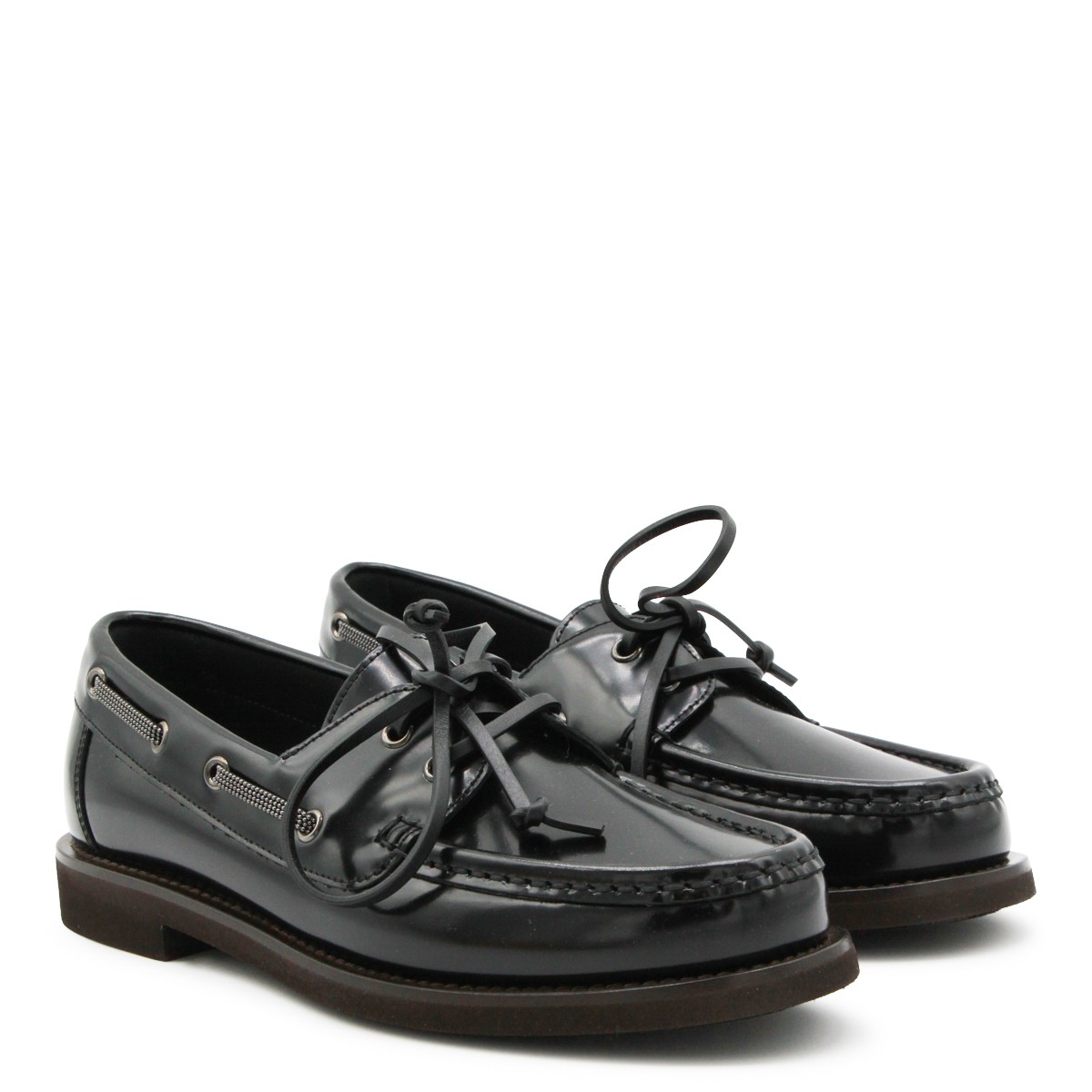 BLACK LEATHER LOAFERS