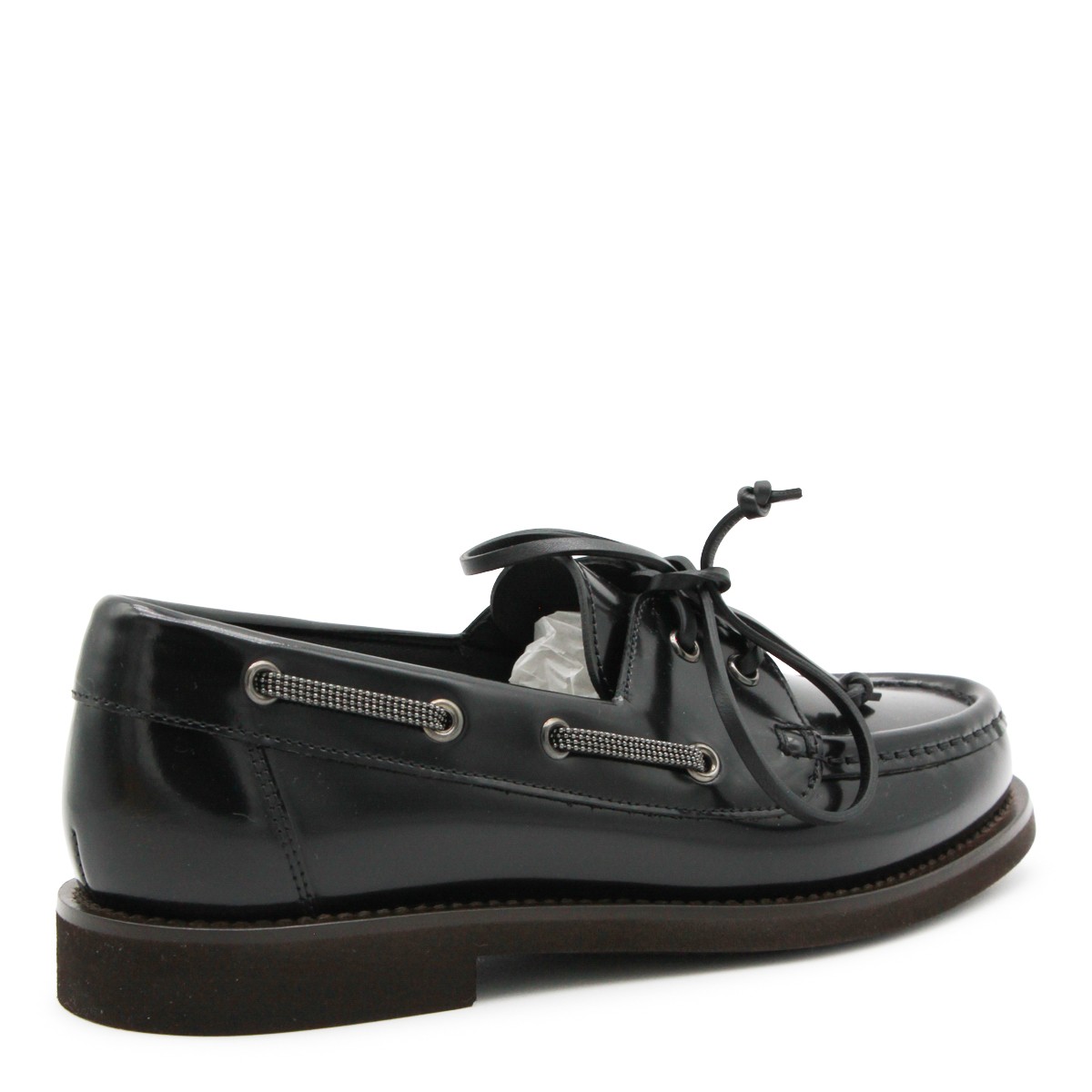 BLACK LEATHER LOAFERS