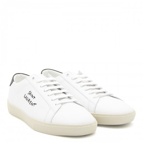 WHITE AND BLACK LEATHER COURT CLASSIC S1/06 SNEAKERS
