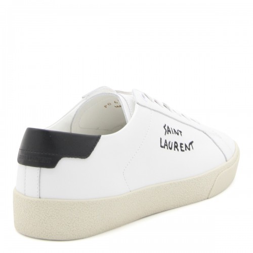 WHITE AND BLACK LEATHER COURT CLASSIC S1/06 SNEAKERS