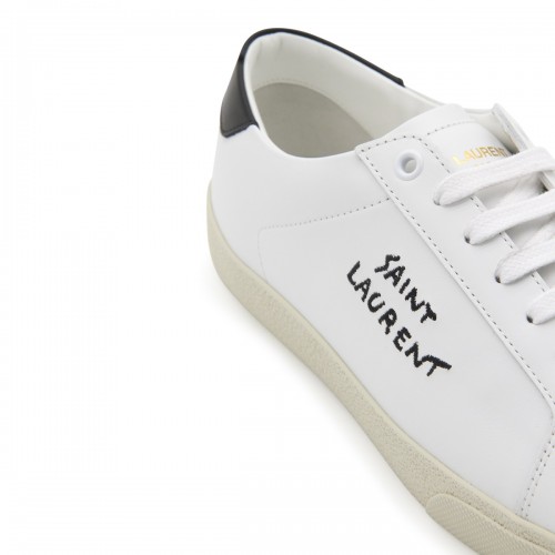 WHITE AND BLACK LEATHER COURT CLASSIC S1/06 SNEAKERS