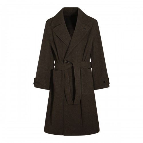 DARK KHAKI COTTON SOFT COAT