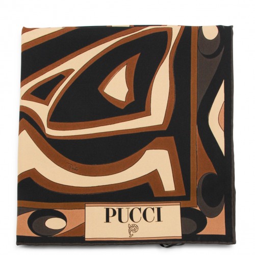 BLACK AND GOLD SILK SCARF
