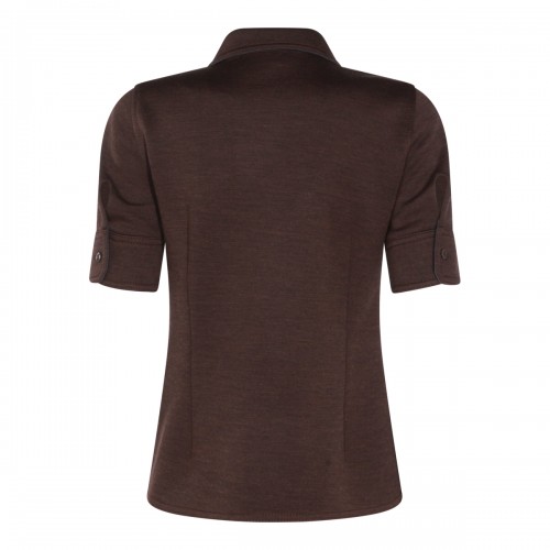 BROWN COTTON POLO SHIRT