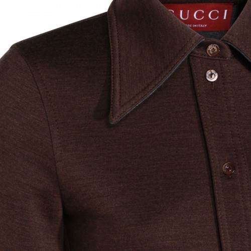BROWN COTTON POLO SHIRT
