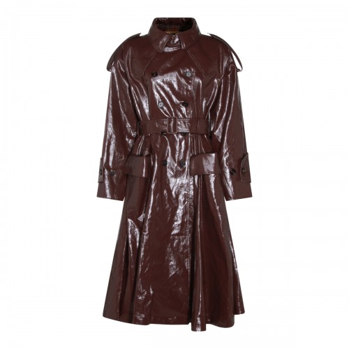 DARK PURPLE WOOL TRENCH COAT