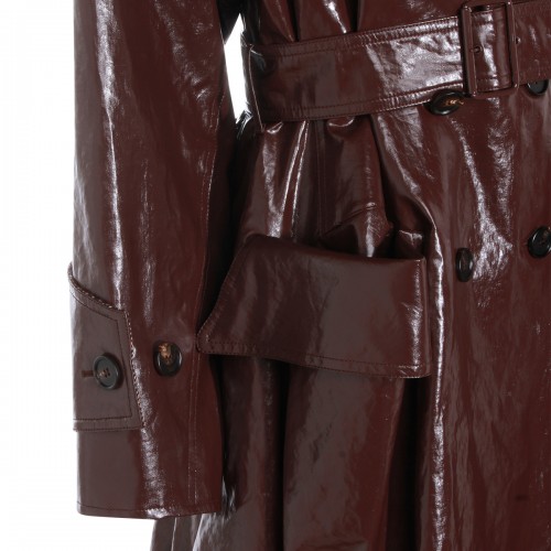 DARK PURPLE WOOL TRENCH COAT