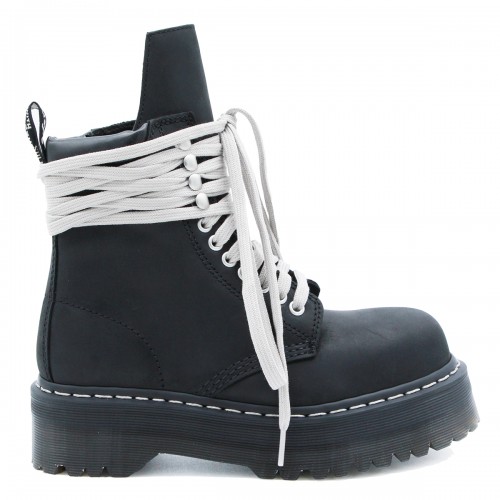 BLACK LEATHER STEEL TOE BOOTS