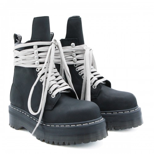 BLACK LEATHER STEEL TOE BOOTS