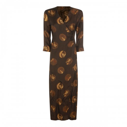 BROWN VISCOSE DRESS