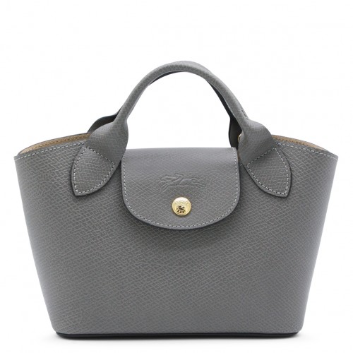 GREY LEATHER EPURE XS CROSSBODY BAG
