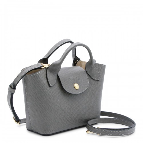 GREY LEATHER EPURE XS CROSSBODY BAG