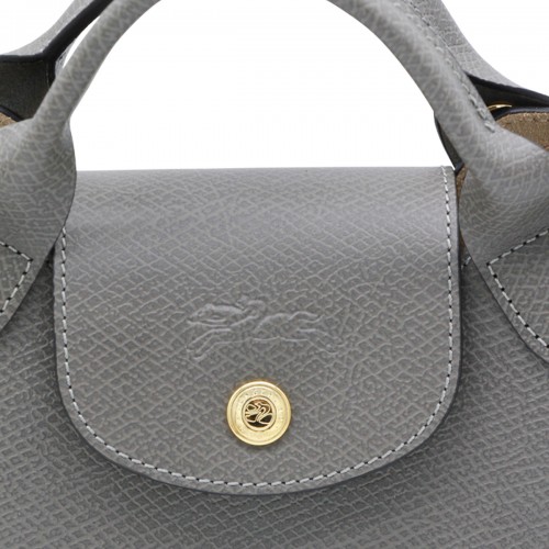 GREY LEATHER EPURE XS CROSSBODY BAG