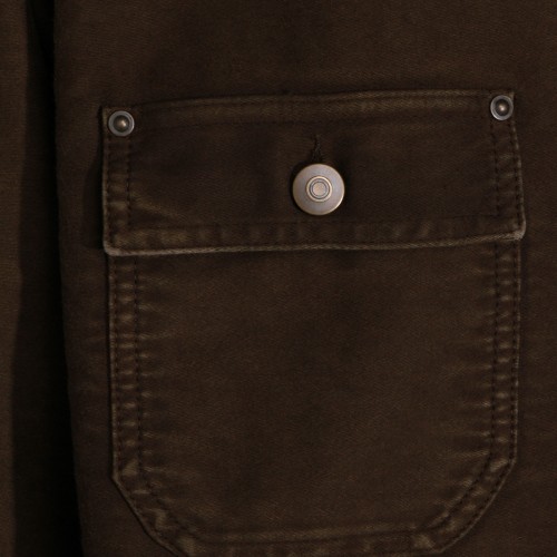 DARK BROWN COTTON CASUAL JACKET