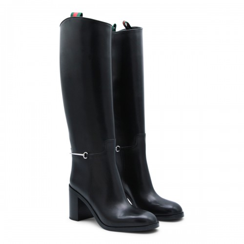 BLACK LEATHER BOOTS