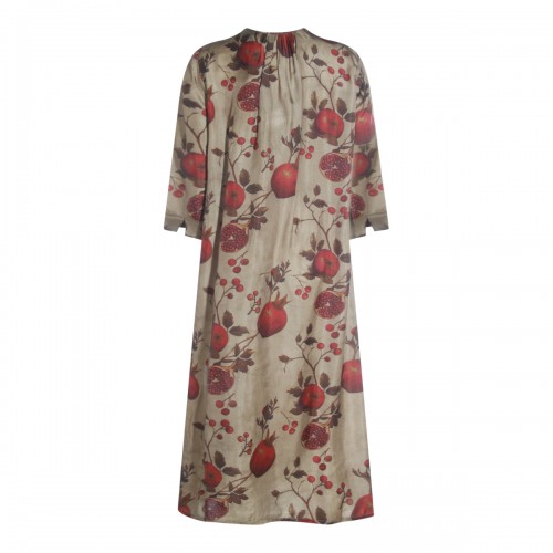 RED AND GREEN VISCOSE AGINA DRESS
