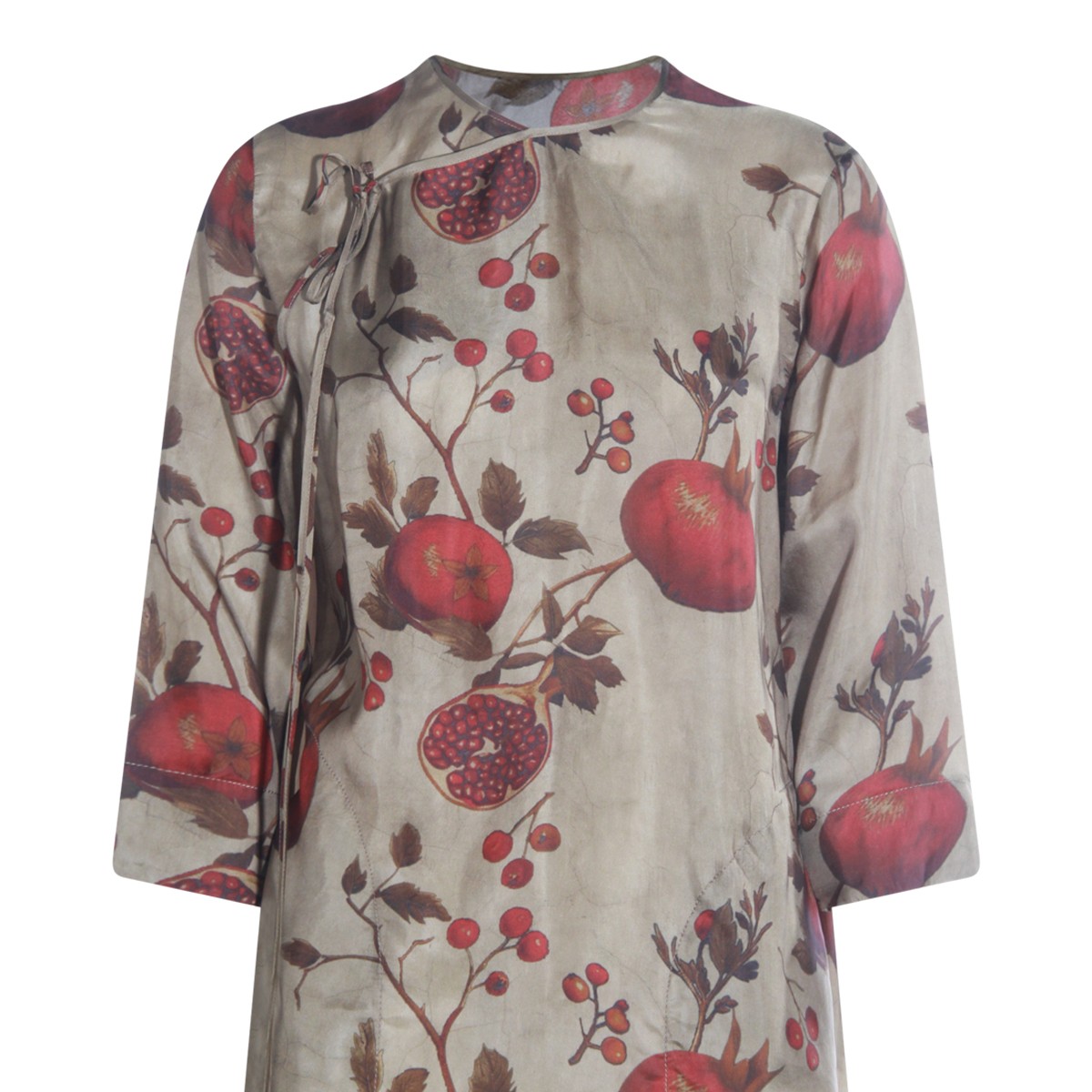 RED AND GREEN VISCOSE AGINA DRESS