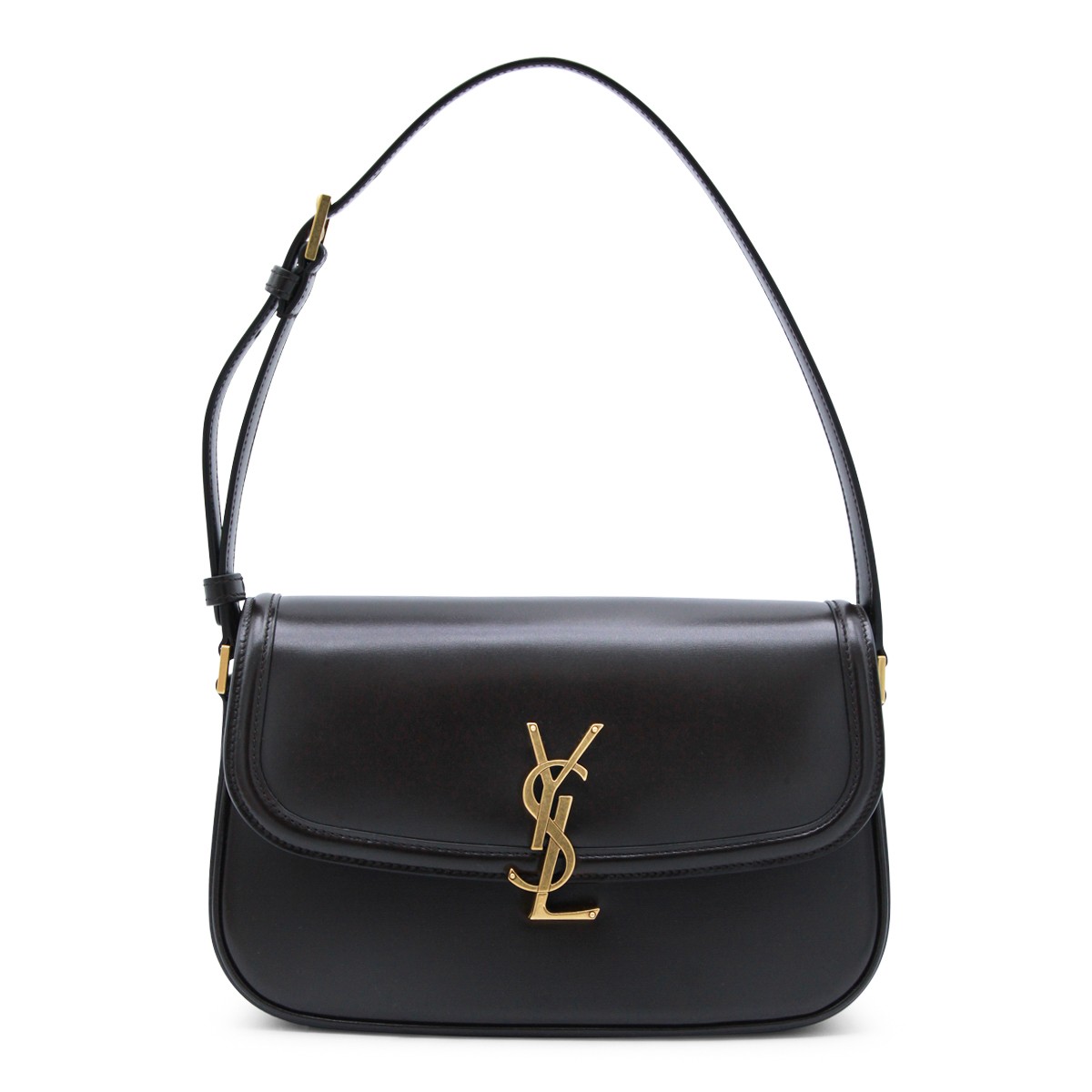 BLACK LEATHER SOLFERINO SMALL SHOULDER BAG