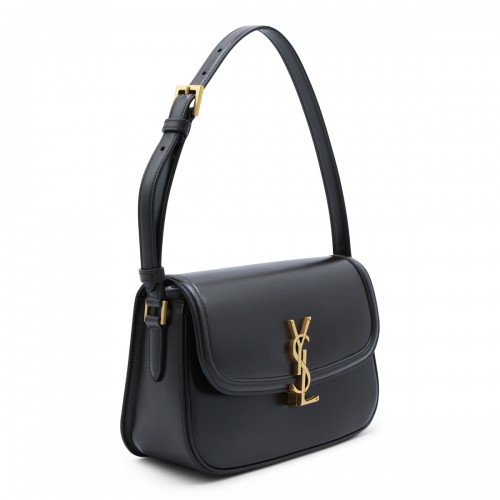 BLACK LEATHER SOLFERINO SMALL SHOULDER BAG